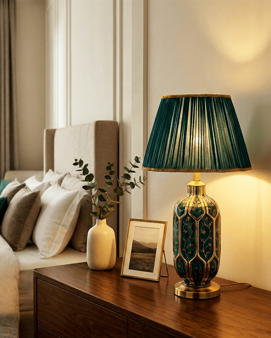 Luce calda e diffusa della lampada Stefano